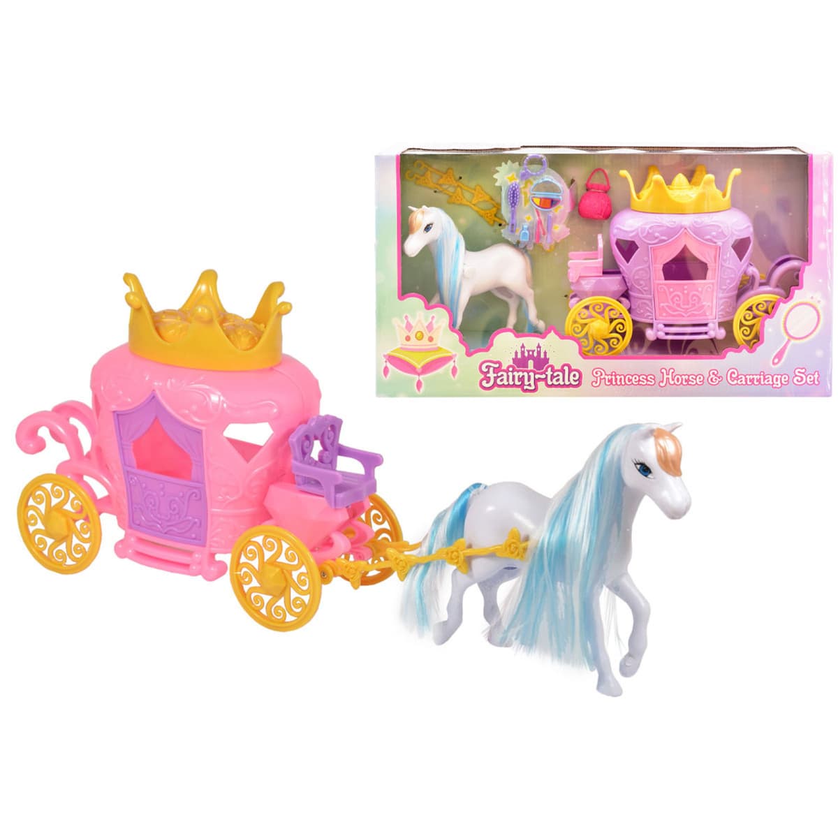 Kandy Toys Princess's Horse & Carriage Set In Window Box