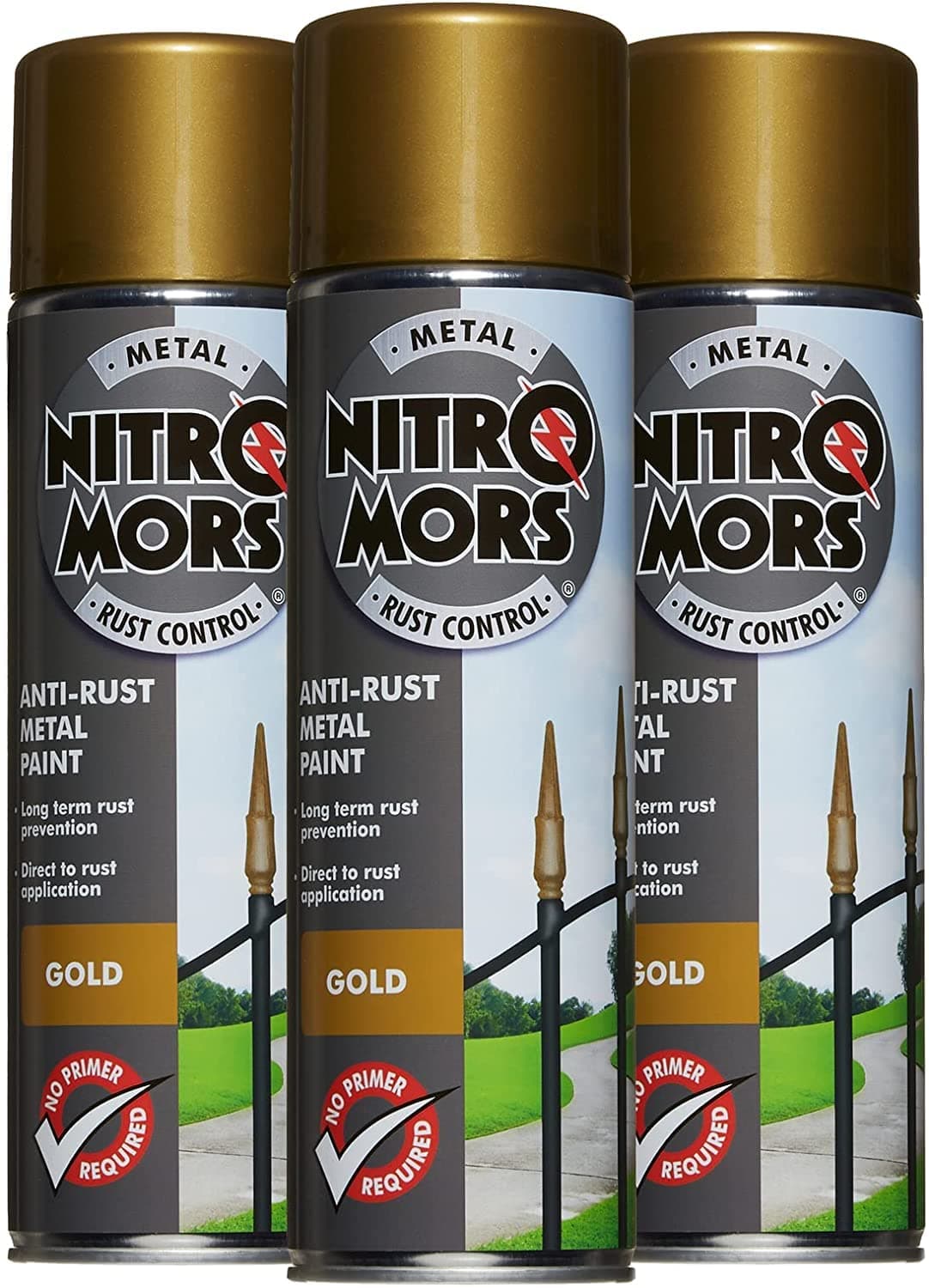 Nitromors Anti-Rust Smooth Metal Paint Aerosol Gold500ml