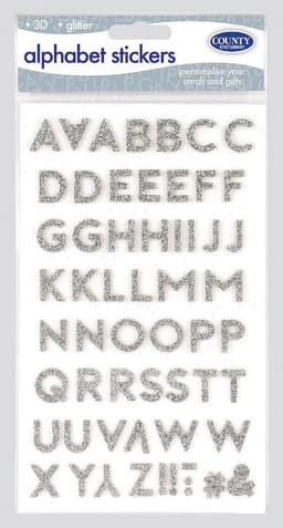 County Silver Alphabet Stickers 1