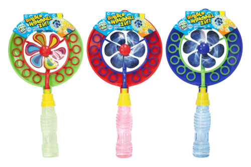 Kandy Toys Bubble Windmill Fan 3 Assorted Colours On Hangcard