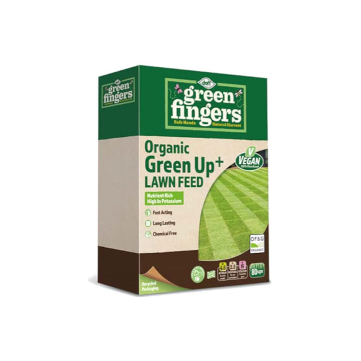 DOFF  Greenfingers Organic Green Up Lawn Feed - 80sqm 2kg