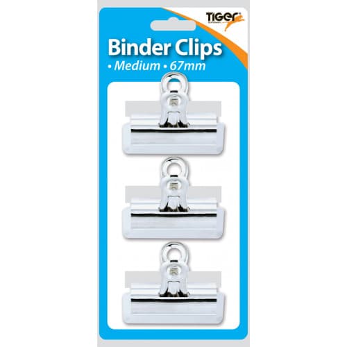 Tiger Binder Clips Pack 3 67mm