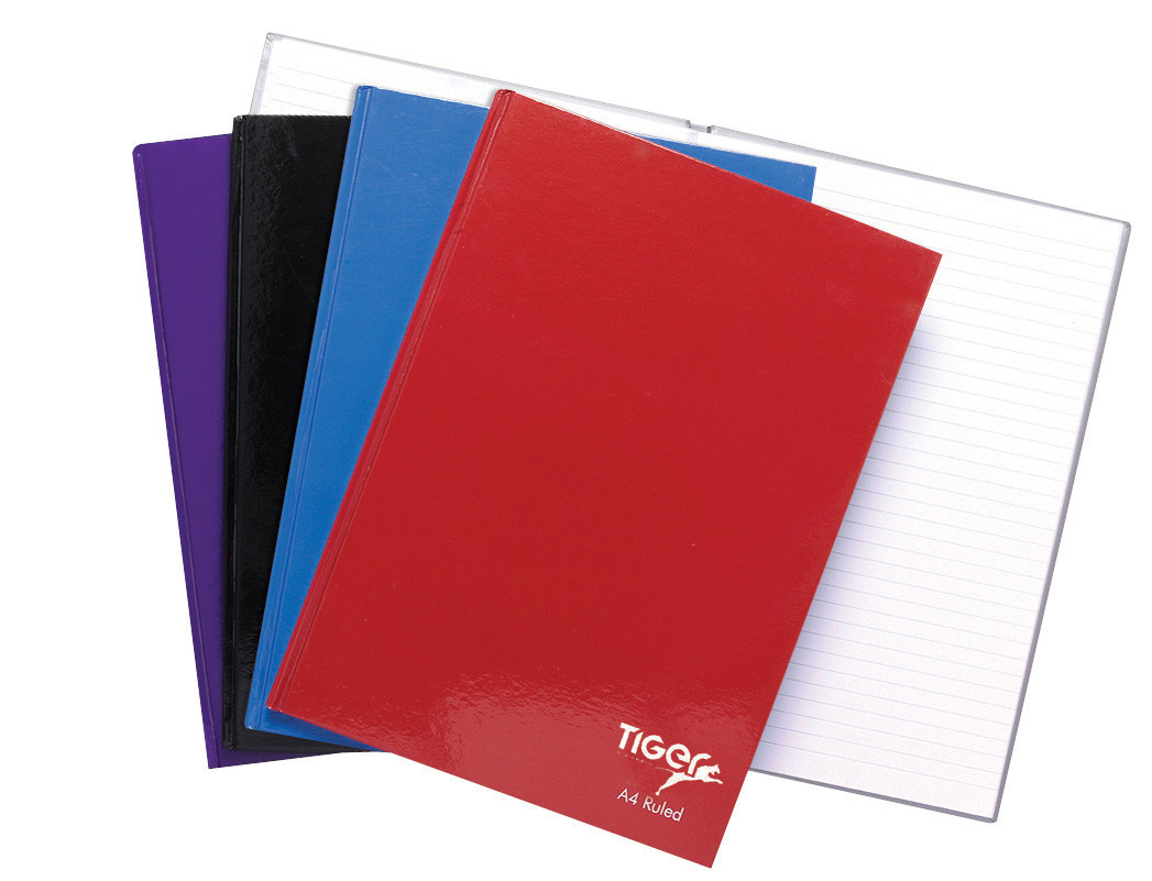 Tiger A4 Casebound Feint 80sh Note Book Assorted image