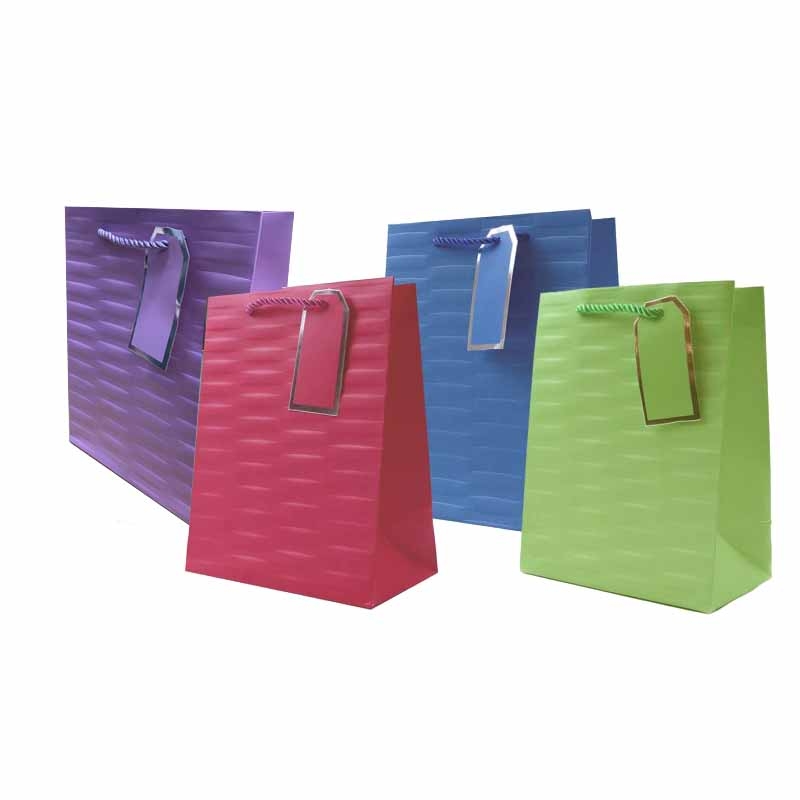 Tallon Gift Bag - Embossed Brights 4 Asstd - Medium image