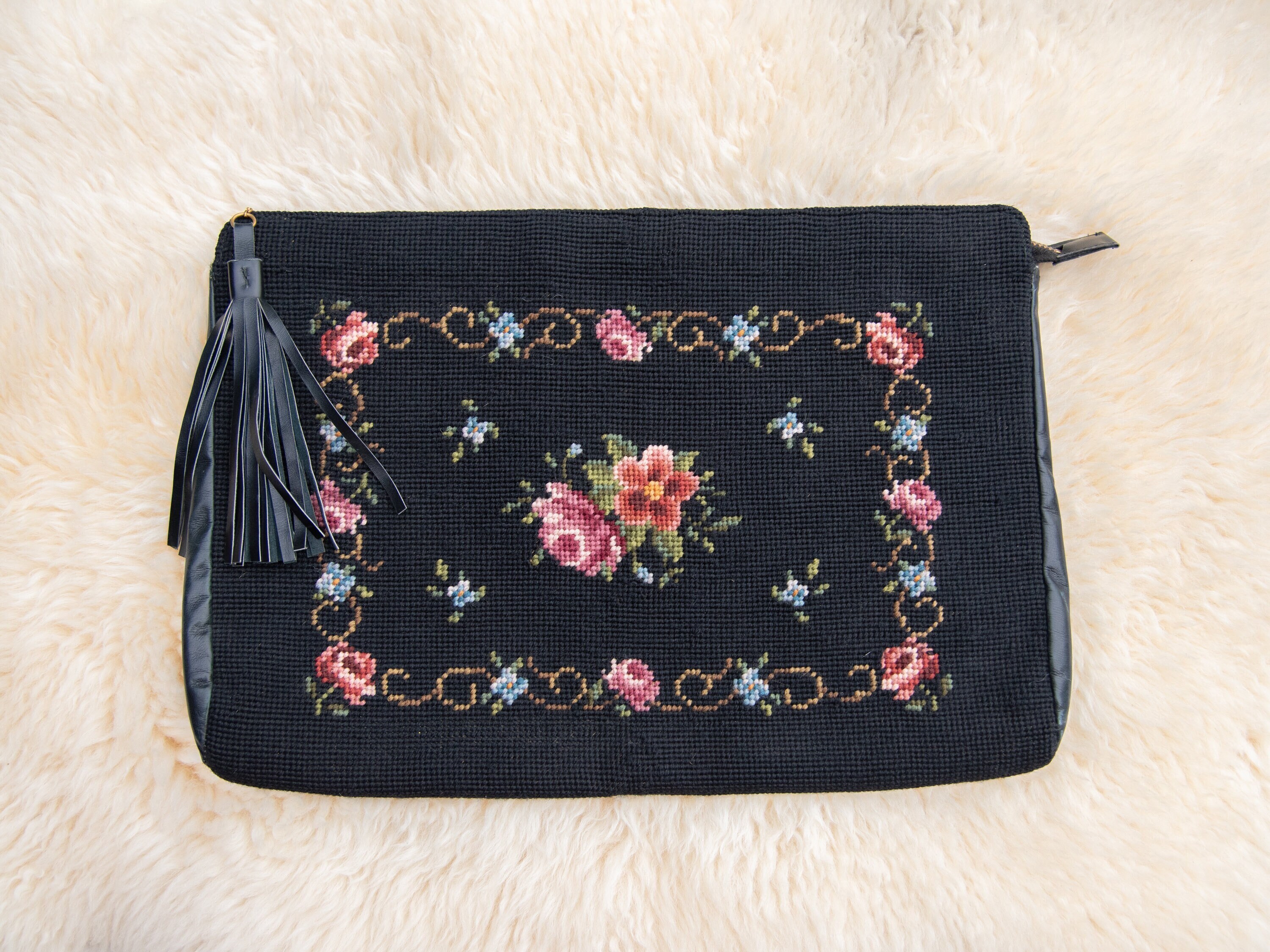 Tallon Black Floral Medium Bag image