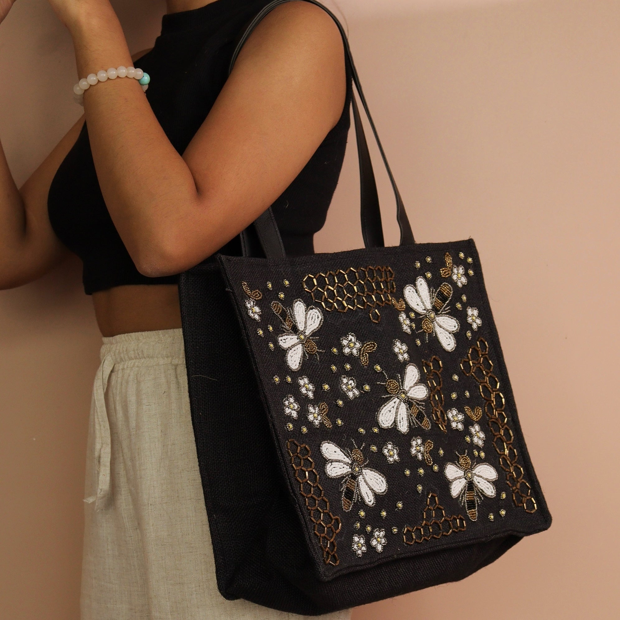 Tallon Black Floral Large Bag image