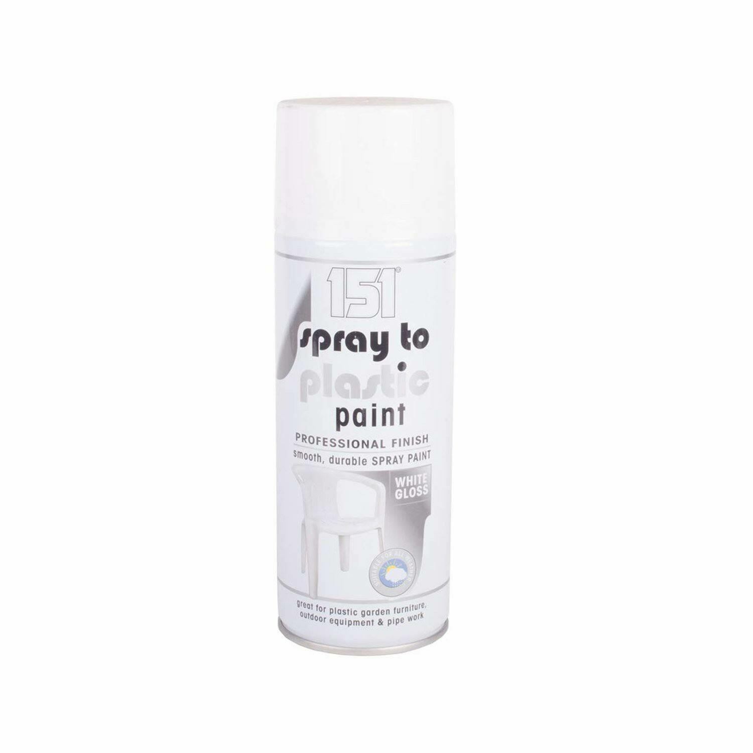 151 SPRAY TO PLASTIC PAINT WHITE GLOSS 400ML image
