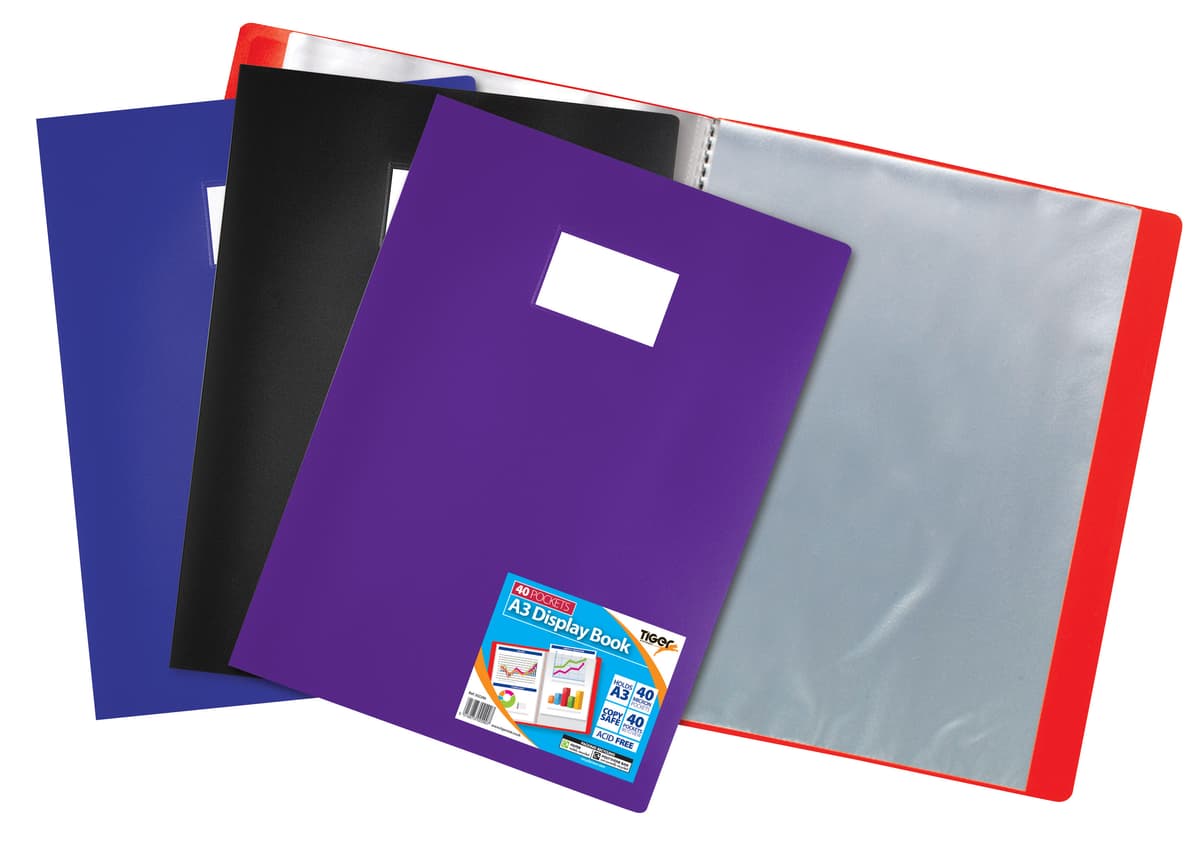 Tiger A3 40 Pocket Flexi Display Book Assorted