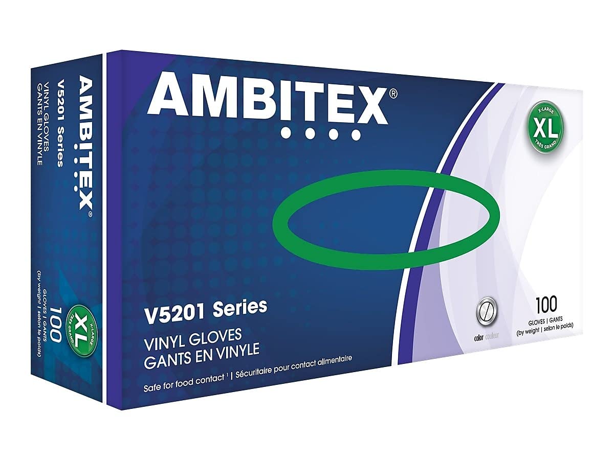 Powder Free Disposable Vinyl Gloves Pk100 - Large image