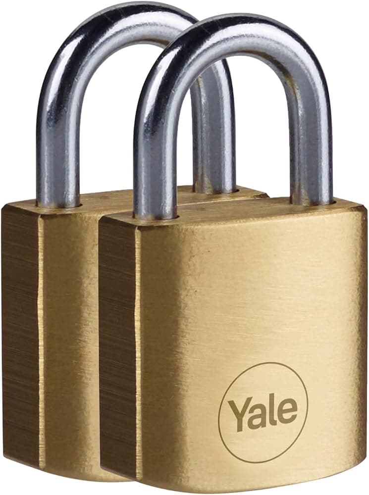 Yale Brass Padlock 25mm (Pack of 2)