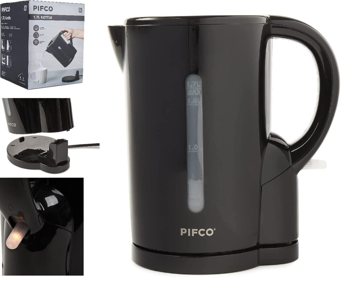 PIFCO Black Cordless 1.7L Kettle