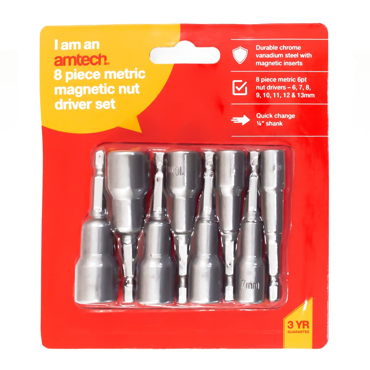 Am-Tech 8 Piece Metric Magnetic Hex Nut Driver Set