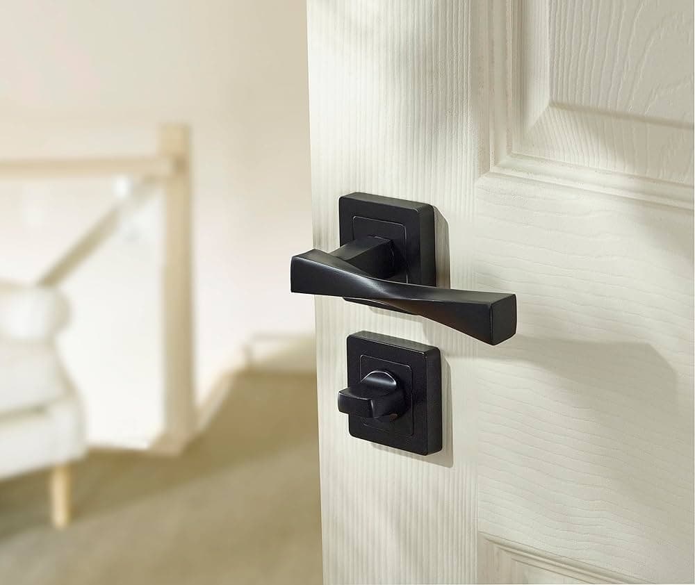 YALE BLACK DOOR HANDLE VERONA BATHROOM THUMBTURN
