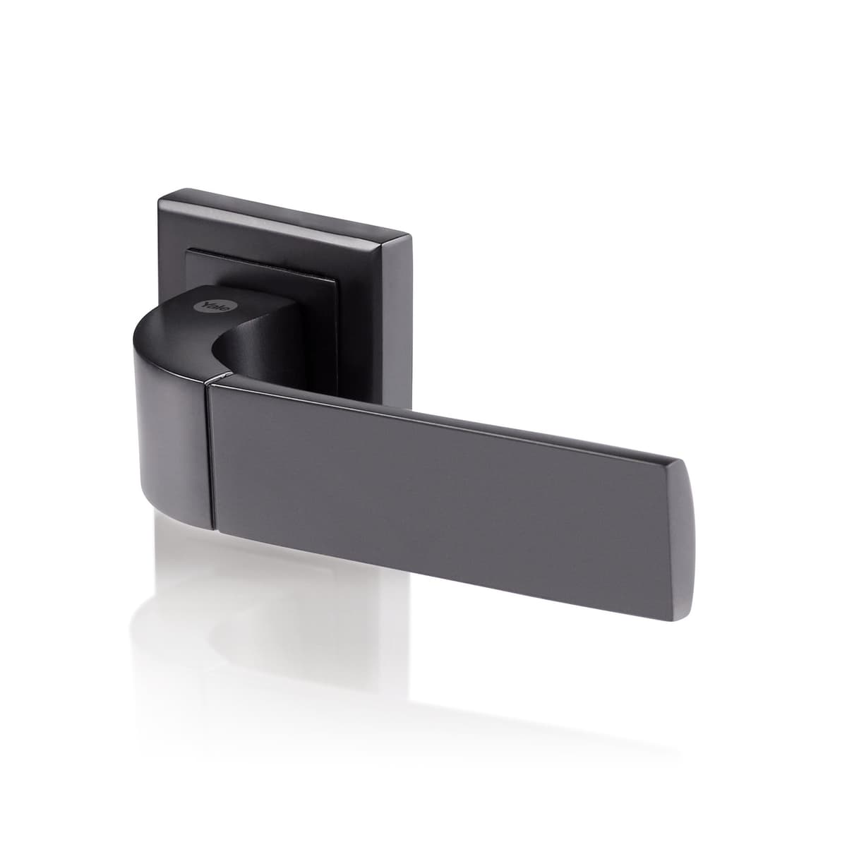 YALE BLACK DOOR HANDLE BOLOGNA EURO CYL ESCUTCHEON