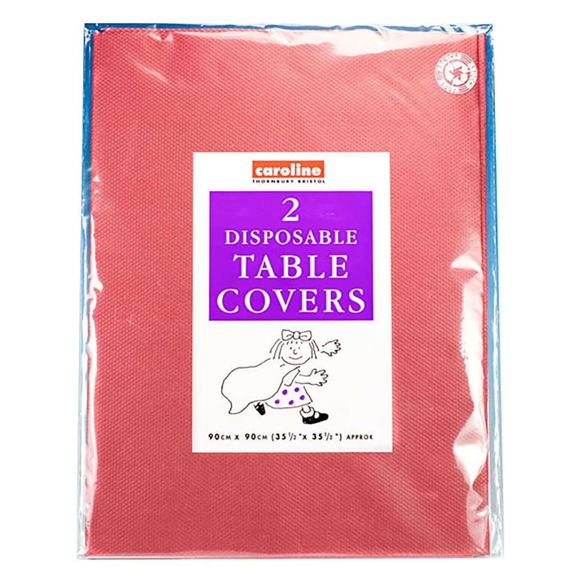 Caroline Disposable  Table Cover Red pk2 90cmx90cm