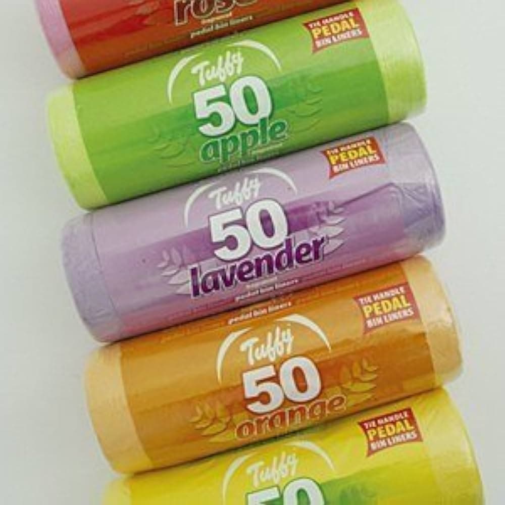 TUFFY ASSORTED SCENTED PEDAL BIN LINERS ROLL 50