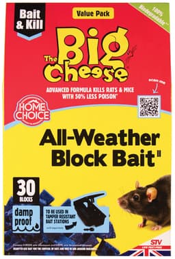 STV Big Cheese All-Weather Mouse & rat Block Bait 30 x 10g 1