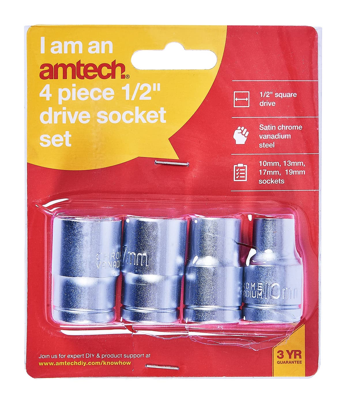 Am-tech 4pc 1/2" Drive Socket Set I0200
