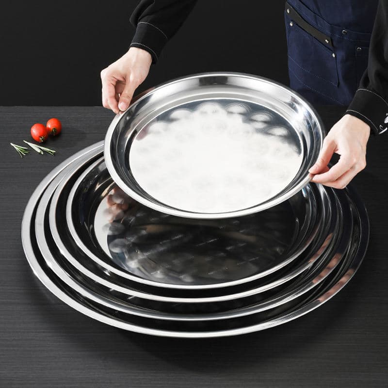SS DEEP ROUND TRAY 25CM