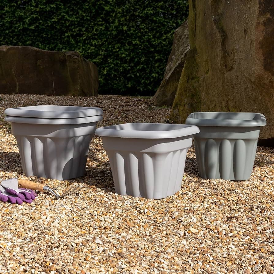 WHAM  vista 33cm Square Planter Grey