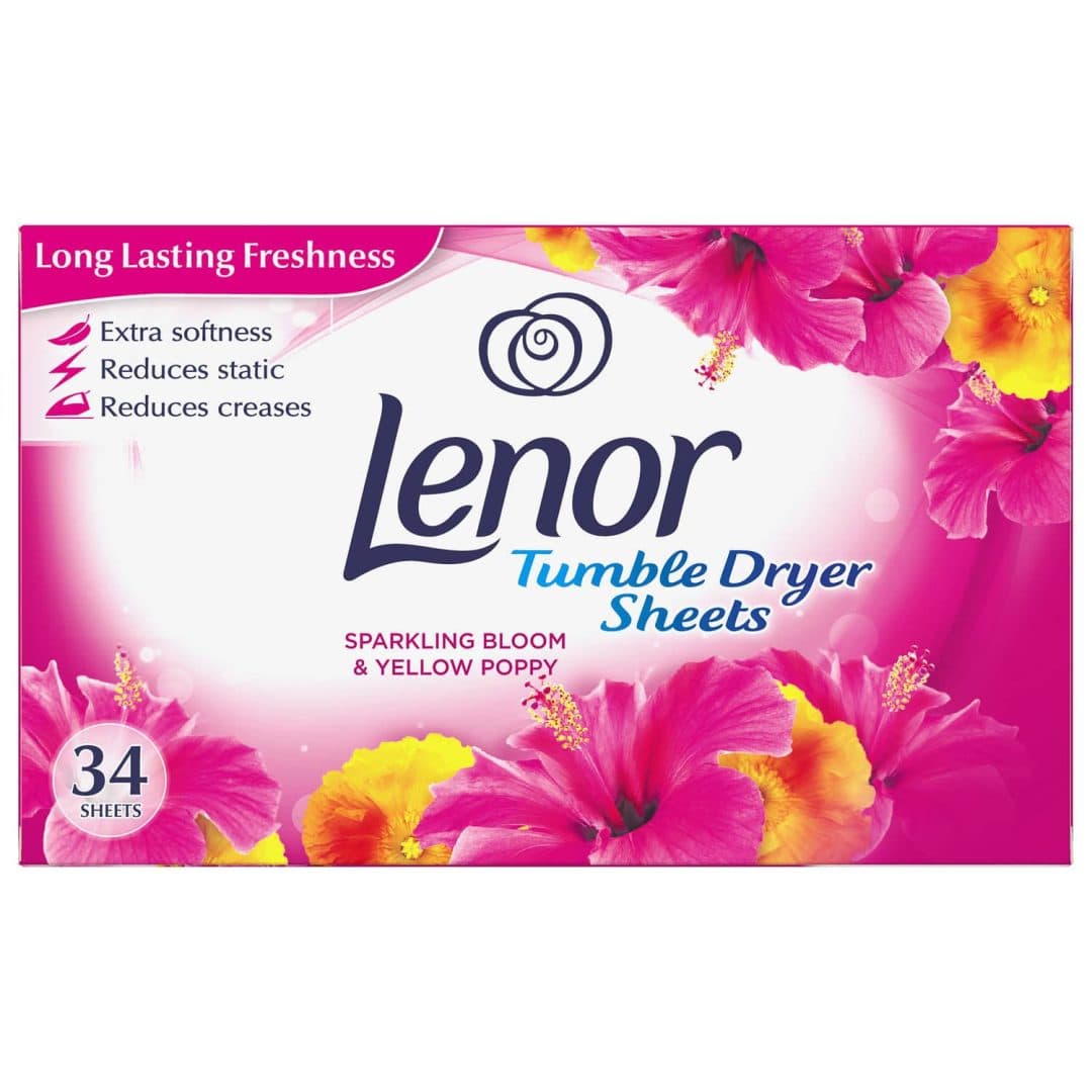 LENOR TUMBLE DRYER SHEETS SPARKLING 34PK