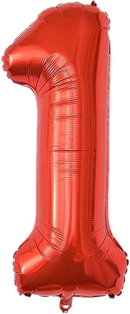Unique Party Unique Unique Red 1 Shaped Balloon Foil Balloon 34"