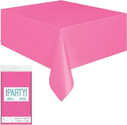Unique Party Unique Hot Pink Solid Rectangular Plastic Table Cover  54 X 108"" 1