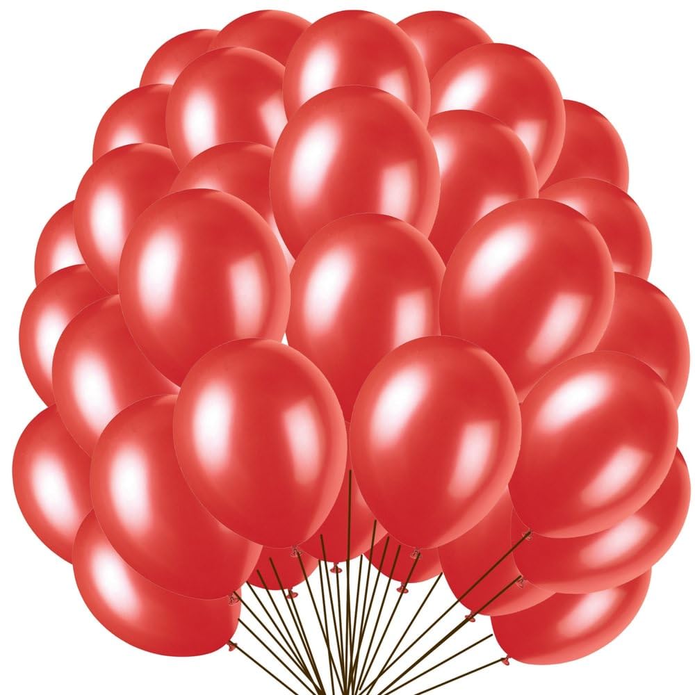Unique Party Unique 12 Latex Balloons  50ct - Flame Red" image