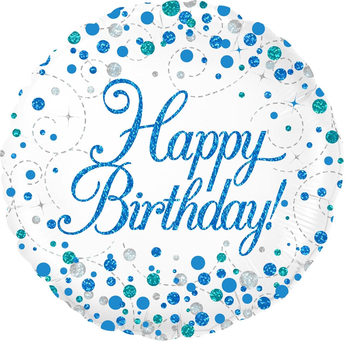 Oaktree 18" 21st Sparkling Fizz Birthday Blue Holographic