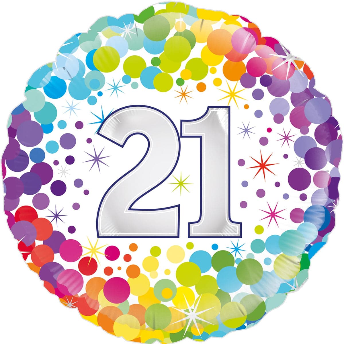 Oaktree 18" 21st Colourful Confetti Birthday