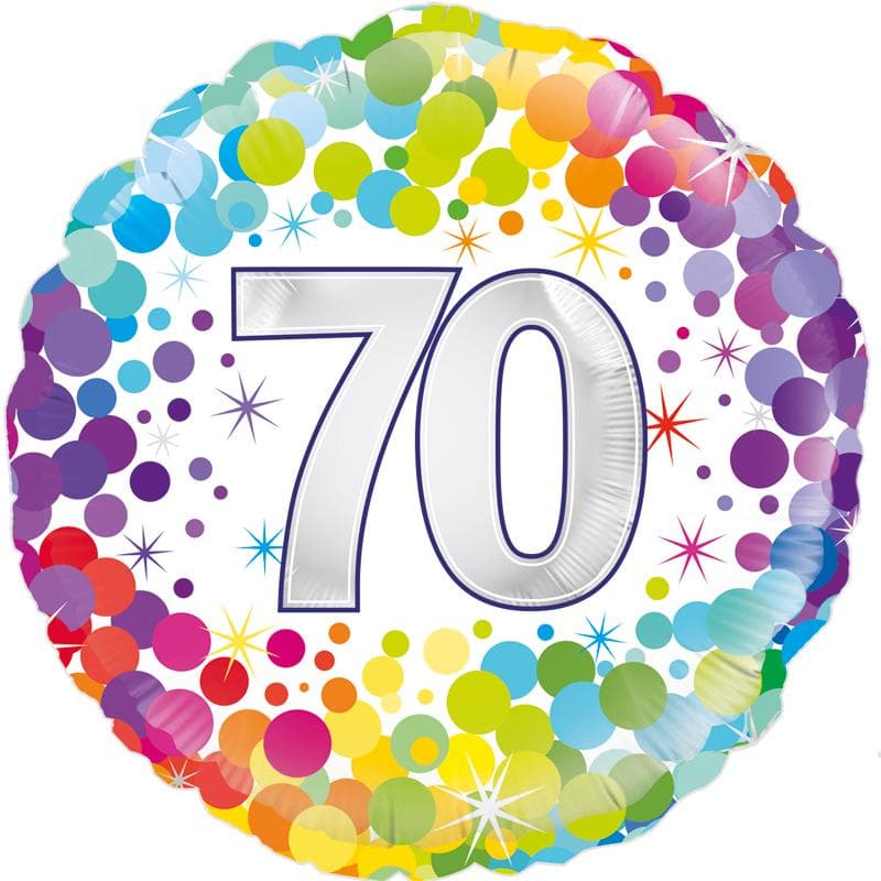 Oaktree 18" 70th Colourful Confetti Birthday