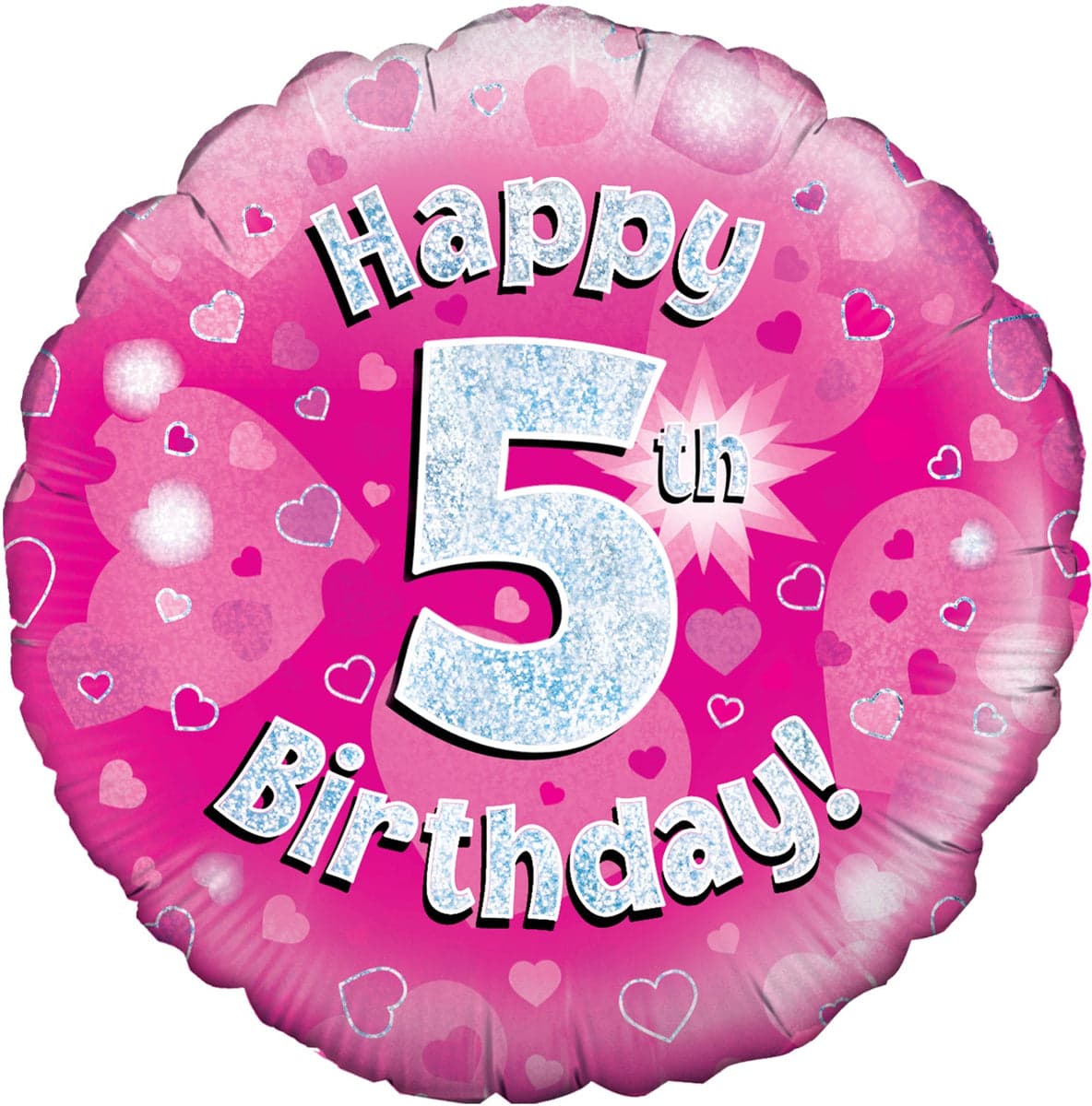 Oaktree 18" Happy 5th Birthday Pink Holographic