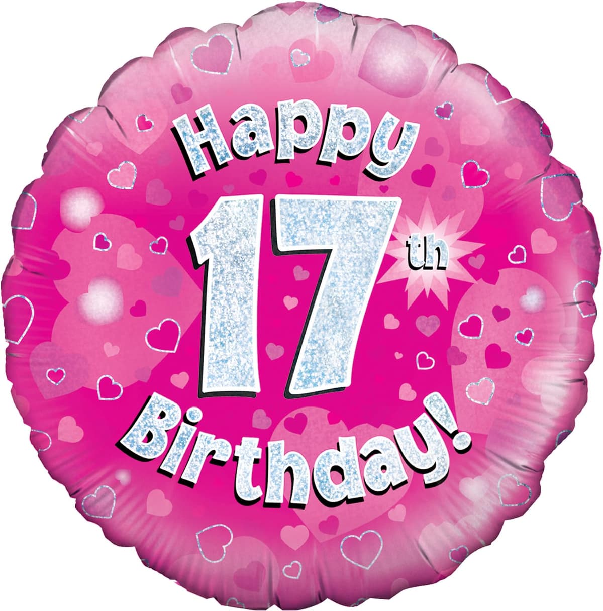 Oaktree 18" Happy 17th Birthday Pink Holographic