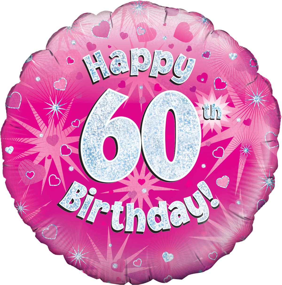Oaktree 18" Happy 60th Birthday Pink Holographic