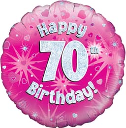 Oaktree 18" Happy 70th Birthday Pink Holographic 1