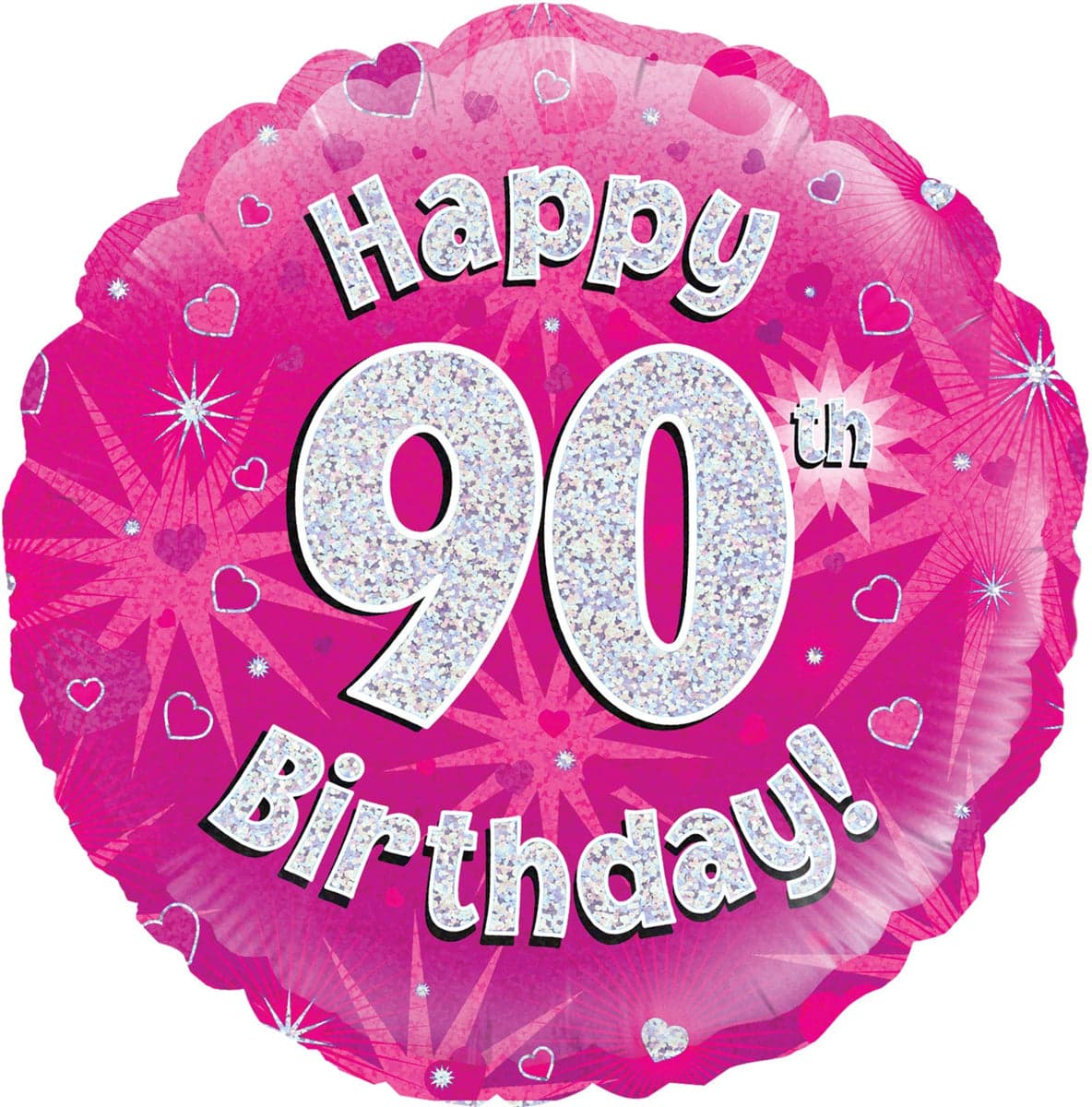 Oaktree 18" Happy 90th Birthday Pink Holographic