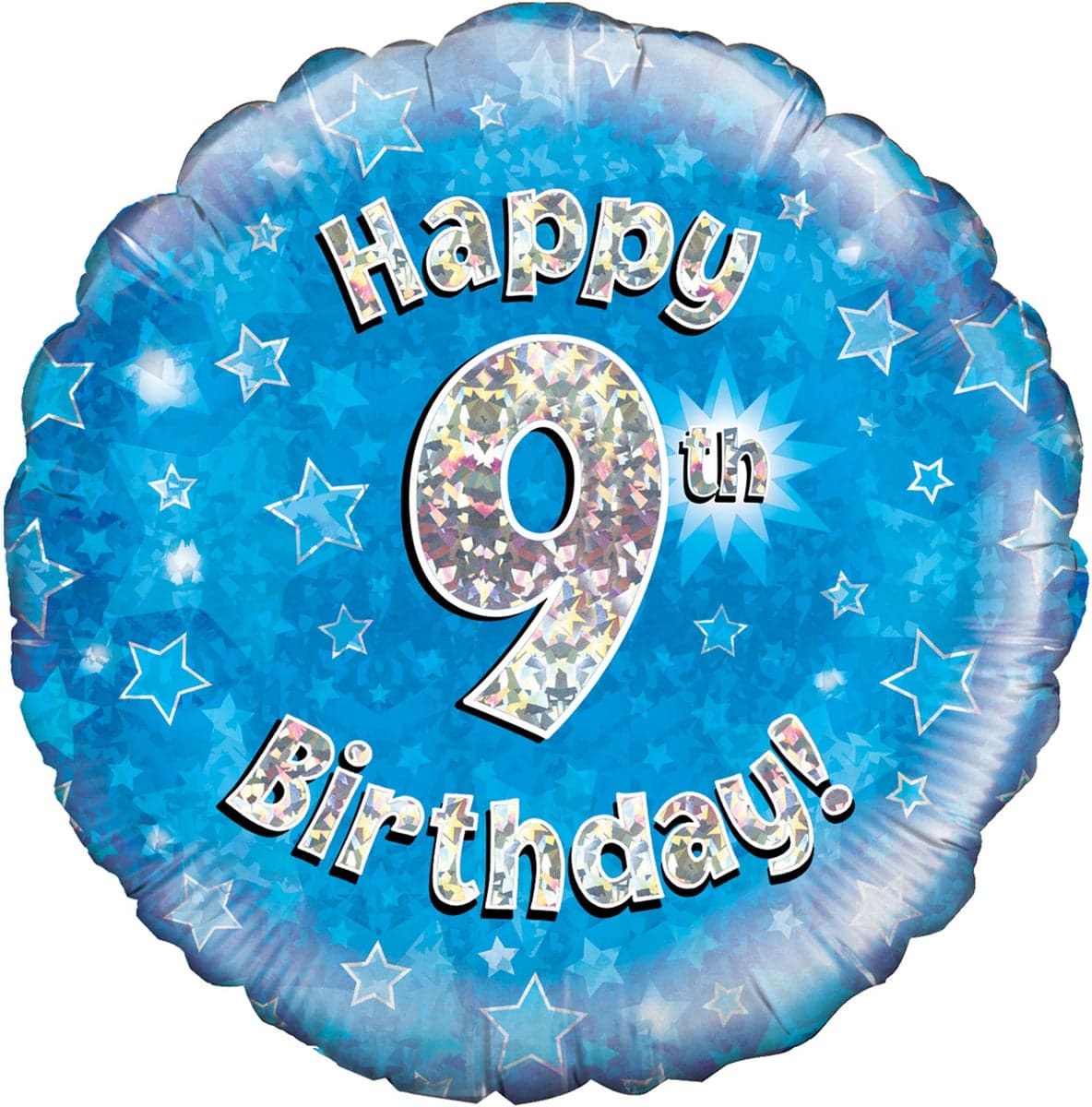 Oaktree 18" Happy 9th Birthday Blue Holographic