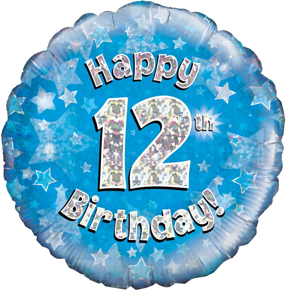 Oaktree 18" Happy 12th Birthday Blue Holographic
