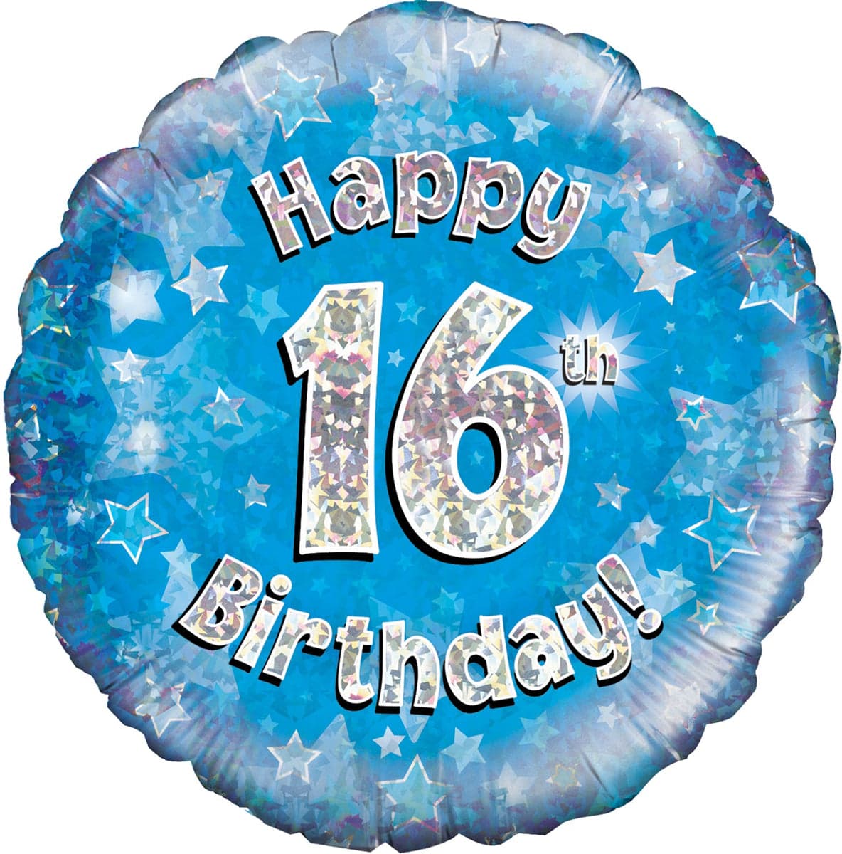 Oaktree 18" Happy 16th Birthday Blue Holographic