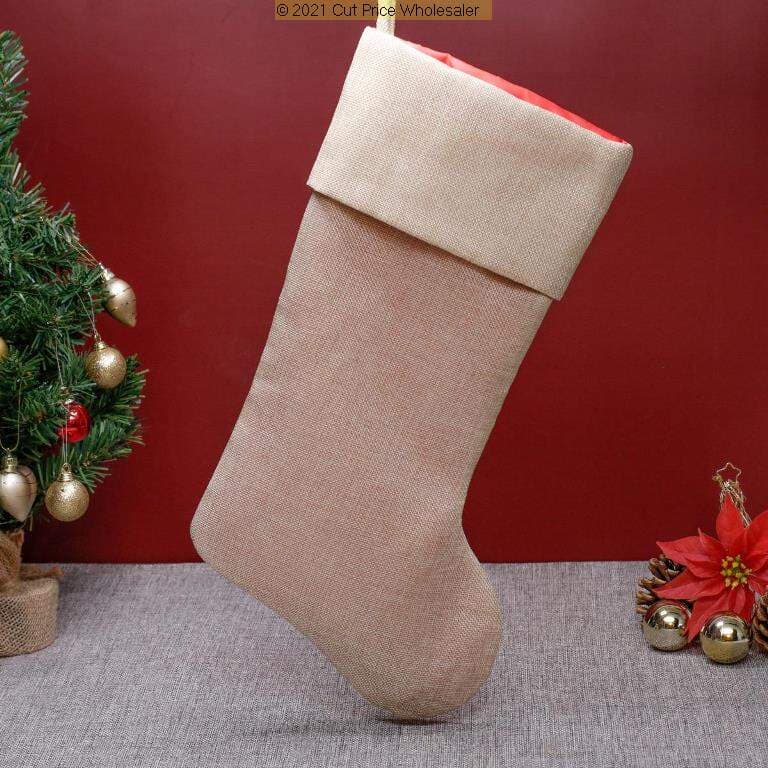 Tallon Plush XMAS Hessian Style Stocking