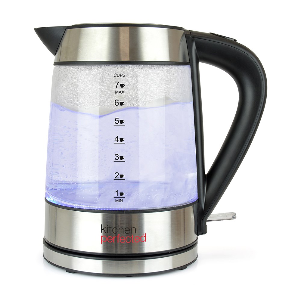 LLOYTRON Kitchen Perfected Eco-friendly 1.7ltr Illuminated Cordless Glass Kettle image