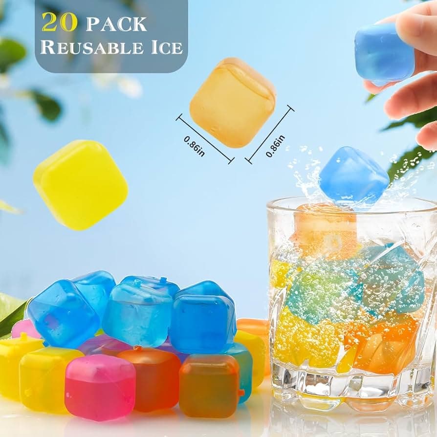 REUSEABLE 20pc ice cubes