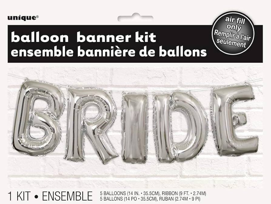 Unique Party 14" Slvr Bride Ltr Bln Bnr Kit