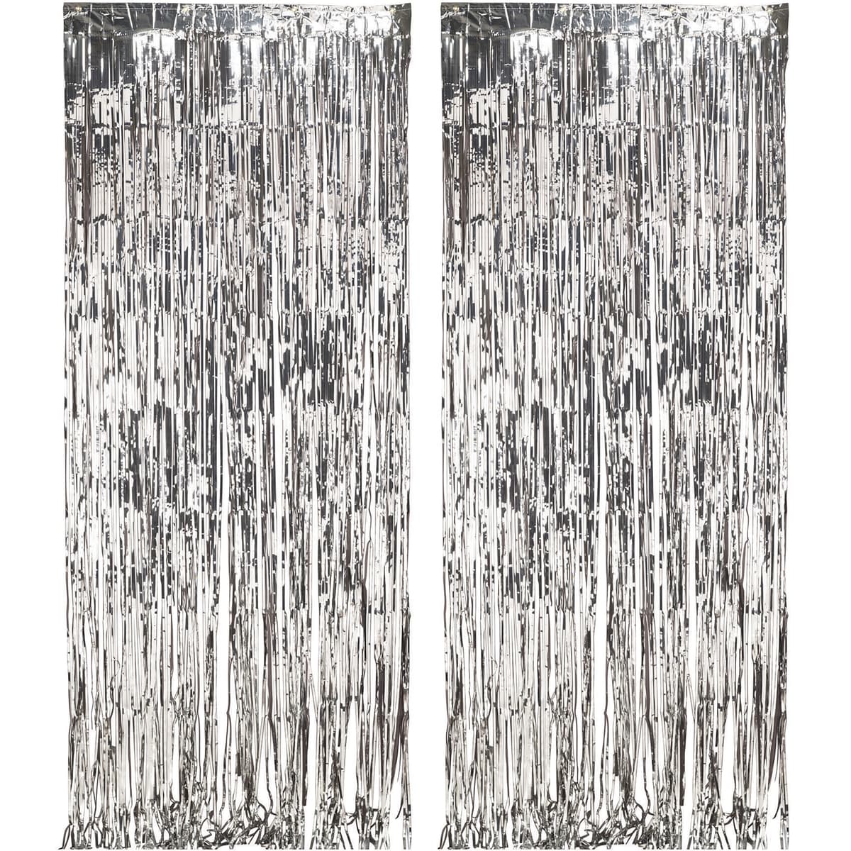 Unique Party Silver Fringe Door Curtain 3 X 8