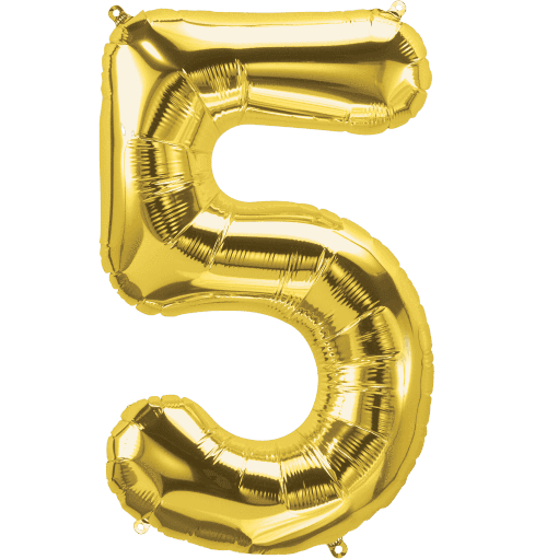Unique Party 34" Pkg Gold Foil Blln-5