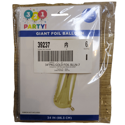 Unique Party 34" Pkg Gold Foil Blln-7