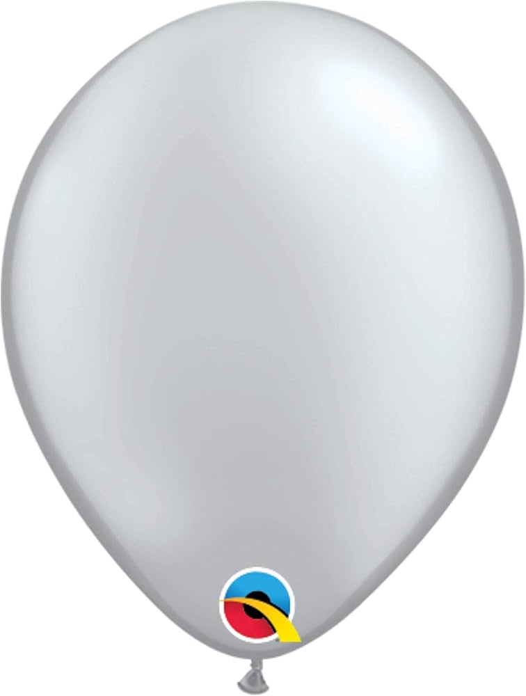 QUALATEX PLAIN LATEX  5" RND SILVER 100CT image