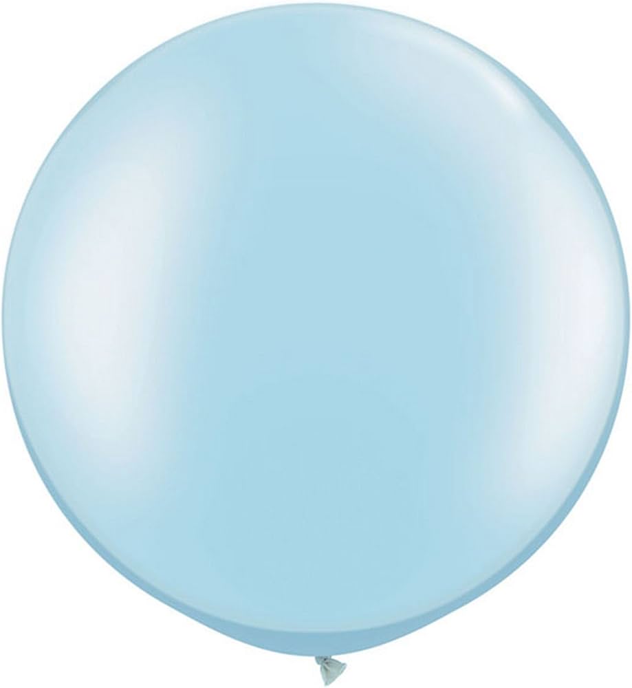 QUALATEX PLAIN LATEX  5" RND PEARL LIGHT BLUE 100CT image