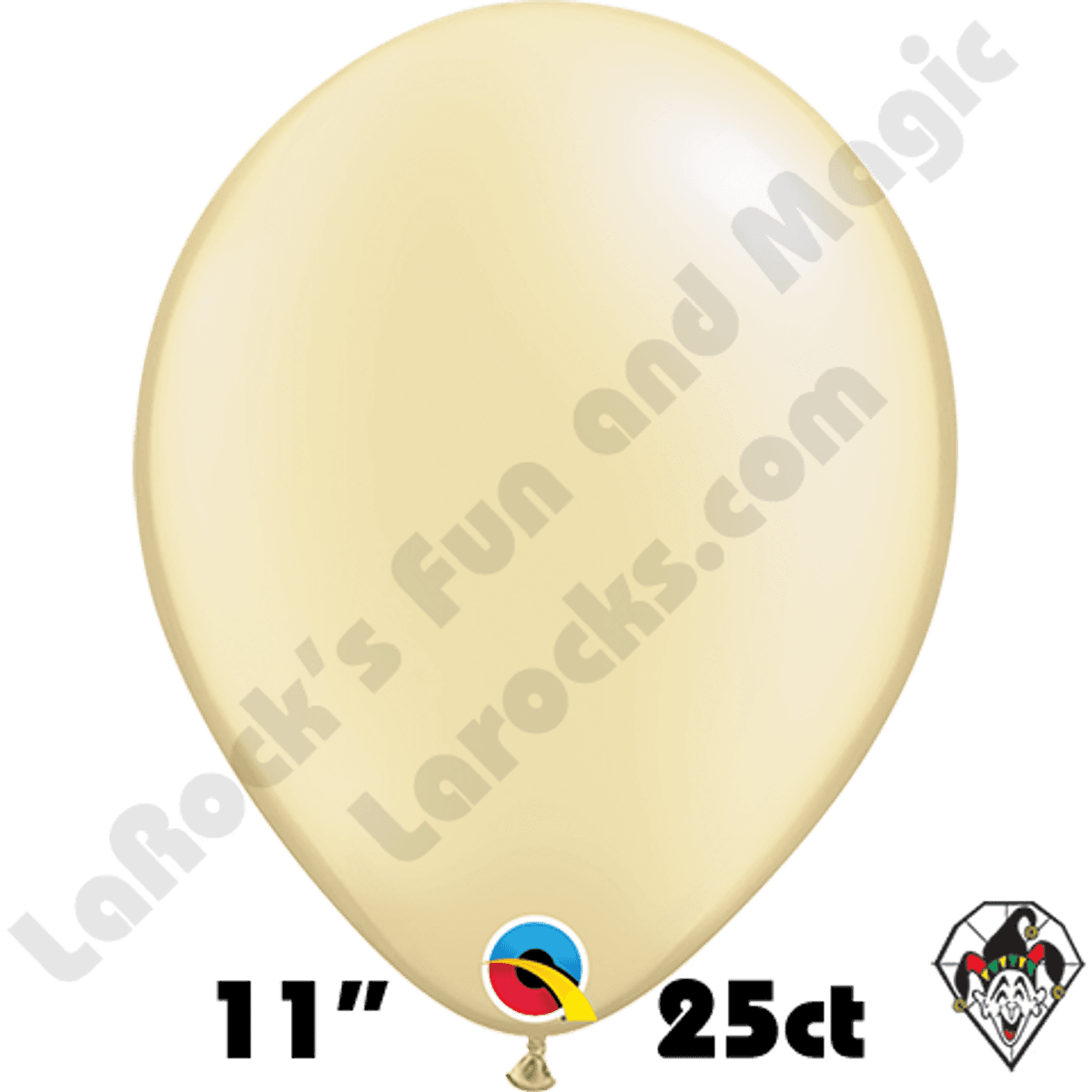 QUALATEX PLAIN LATEX  11" RND PEARL IVORY 25CT