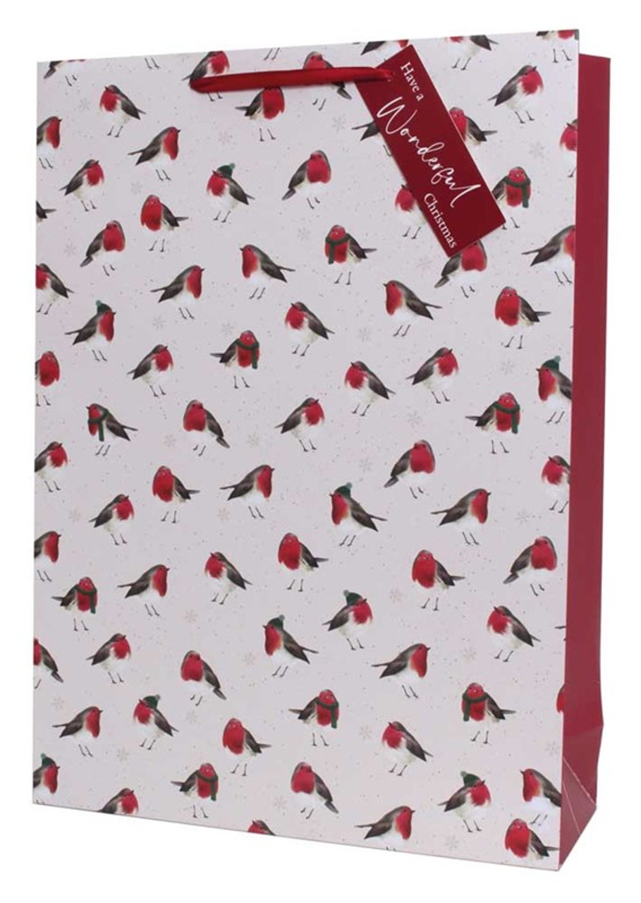 Tallon Gift bag XMAS Robin Pattern Ex image
